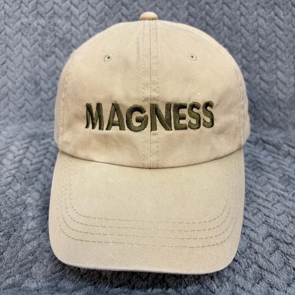 Magness Toyota Buick Harrison AR Hat Tan Khaki Embroidered Logo Dad Cap 0778